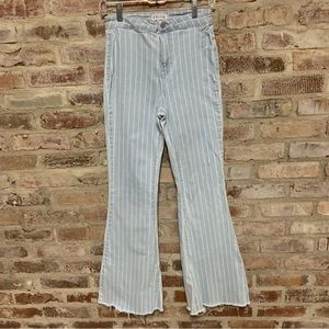 Cello flared distressed pinstriped jeans size 5